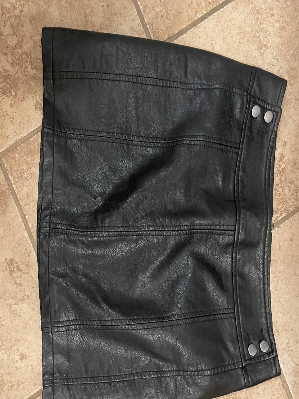 Free People vegan “leather” black skirt